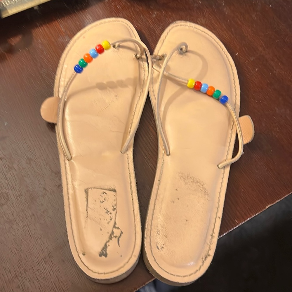 Boho thongs sandals made in Italy 🇮🇹 size ladies 10